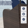 Patio PE rattan daybed features a retractable canopy, soft cushions, and hand-woven mix brown rattan for outdoor relaxation.