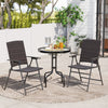Patio PE Wicker Dining Chairs with Armrests and Metal Frame - Gallery View 3 of 9