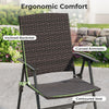 Patio PE Wicker Dining Chairs with Armrests and Metal Frame - Gallery View 8 of 9