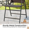 Patio PE Wicker Dining Chairs with Armrests and Metal Frame - Gallery View 9 of 9
