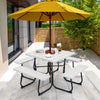 Outdoor Picnic Table with 4 Benches and Umbrella Hole-White - Gallery View 1 of 11