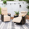 Patio Rattan 360° Swivel Recliner Chair with Adjustable Backrest and Footrest-Beige - Gallery View 1 of 10