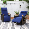 Patio Rattan 360° Swivel Recliner Chair with Adjustable Backrest and Footrest-Navy - Gallery View 1 of 10