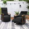 Patio Rattan 360° Swivel Recliner Chair with Adjustable Backrest and Footrest-Black - Gallery View 1 of 10