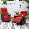 Patio Rattan 360° Swivel Recliner Chair with Adjustable Backrest and Footrest-Red - Gallery View 1 of 10