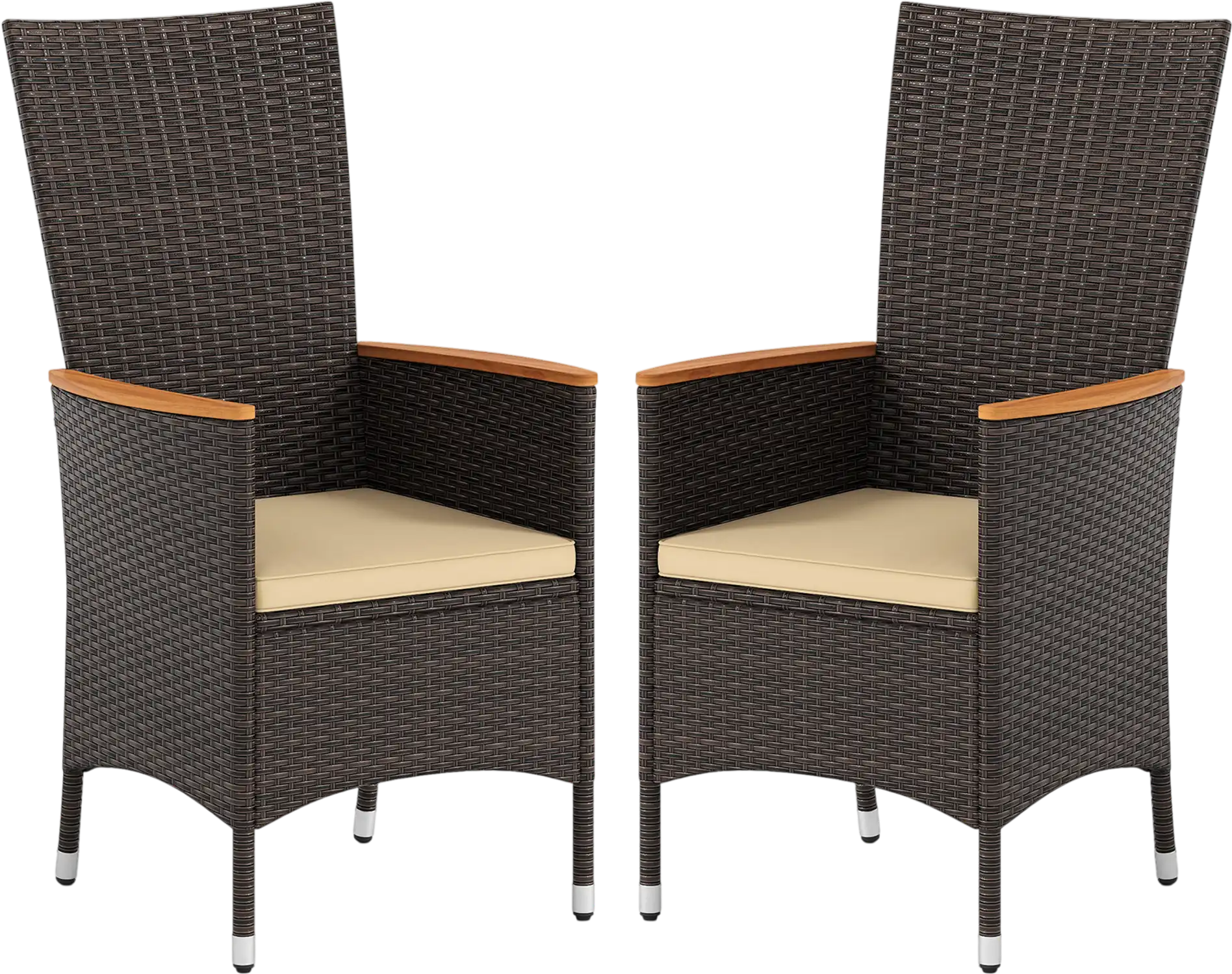 Costway Patio Rattan Wicker Dining Chairs Set of 2 High Back Outdoor 19436533 New