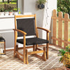 Patio Rattan Glider Chair with Acacia Wood Frame and Wicker Seat Back - Gallery View 1 of 10