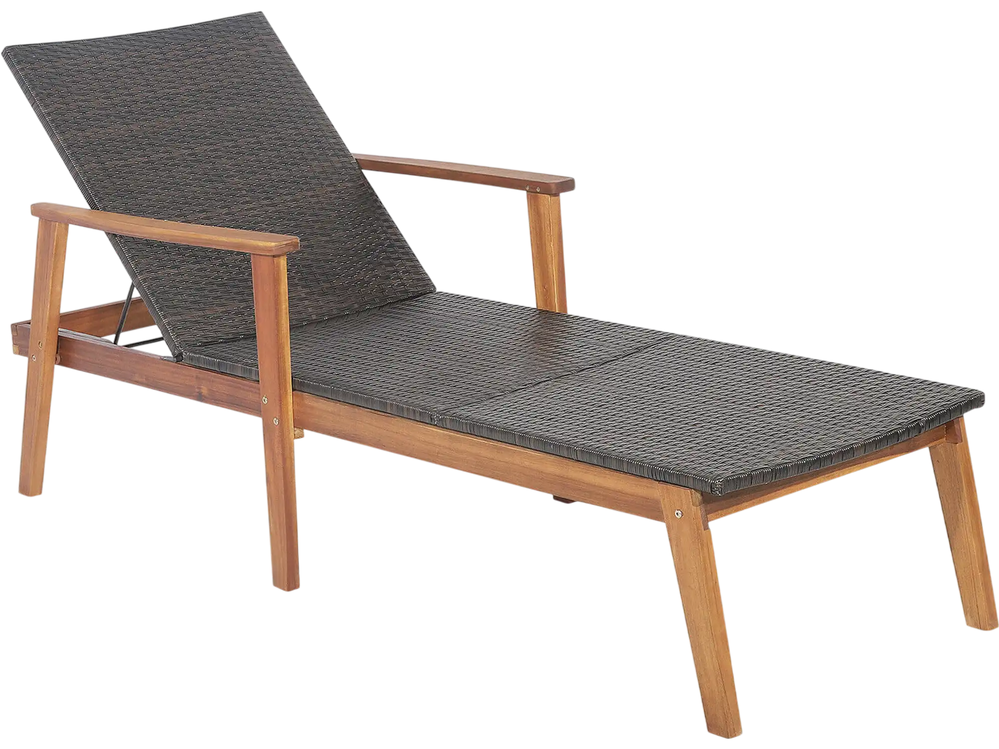 Costway Patio Rattan Chaise Lounge Chair 4-Position Adjustable Backrest 93147526 New
