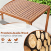 67-inch patio dining table made of premium acacia wood with a smooth surface and umbrella hole for outdoor gatherings.