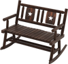 Patio Rocking Bench Double Rocker Chair with Ergonomic Seat 2-Person Loveseat