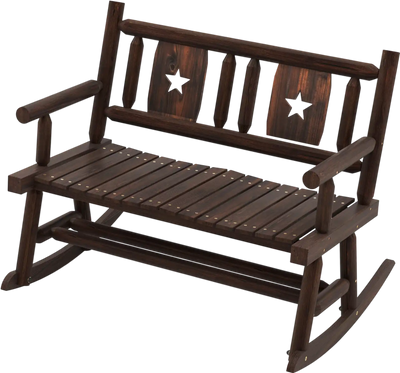 Costway Patio Rocking Bench 2-Person Loveseat Chair 18245973 New
