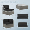 Costway Outdoor Sectional Sofa and Glass Coffee Table 5-Piece Set New