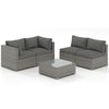 Costway Outdoor Sectional Sofa and Glass Coffee Table 5-Piece Set New