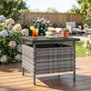 Patio Square Wicker Side Table with Umbrella Hole for Yard-Gray - Gallery View 1 of 10