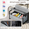 Patio storage bench with built-in 40 gal storage, gray wicker design, ideal for backyard or poolside use.