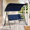 Patio Swing Chair with Adjustable Canopy & Removable Cushion and Metal Stand-Navy - Gallery View 1 of 10