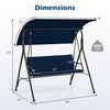 Patio swing chair with adjustable canopy, removable cushion, and heavy-duty metal stand, supports 800 lbs for outdoor.