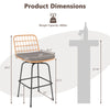 Patio swivel barstool dimensions with gray soft seat cushion, heavy-duty metal frame, and 400 lbs weight capacity.