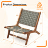 Patio teak wood chair dimensions with nylon webbing seat, designed for comfort and style in outdoor spaces.