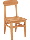Patio Teak Wood Chair Armless Dining Chair with Slatted Seat