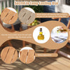 Teak wood side table with slatted tabletop, showcasing smooth surface and natural charm for outdoor use.