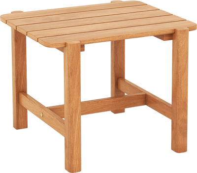 Costway Patio Teak Wood Side Table Slatted Tabletop 64532187 New