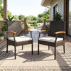 Patio wicker chair set of 2 with soft zippered cushions, ergonomic design, perfect for backyard or poolside relaxation.