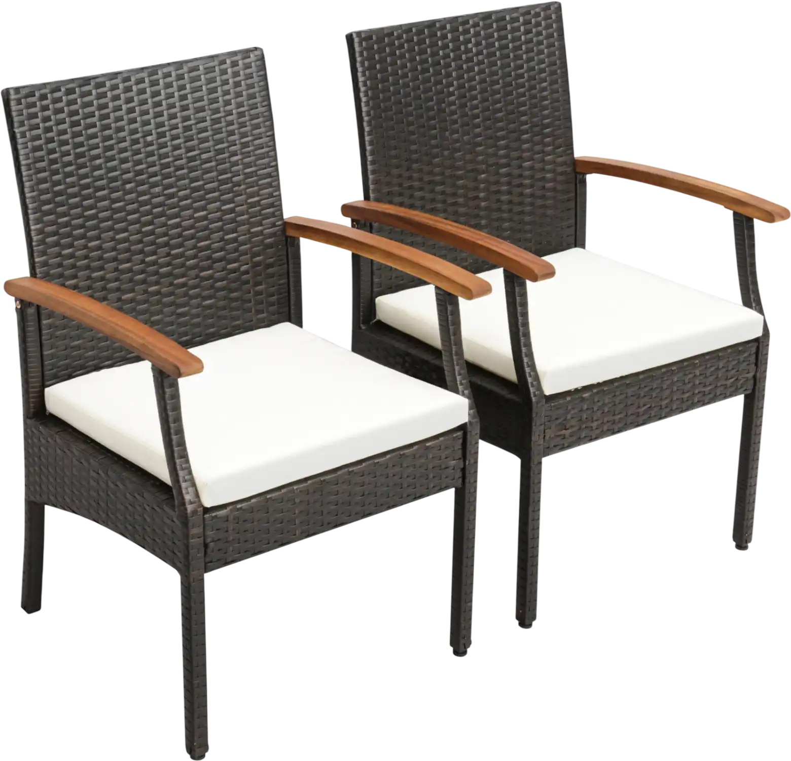 Costway Patio Dining Chairs Wicker Zippered Cushion Set of 2/4 52418679 New