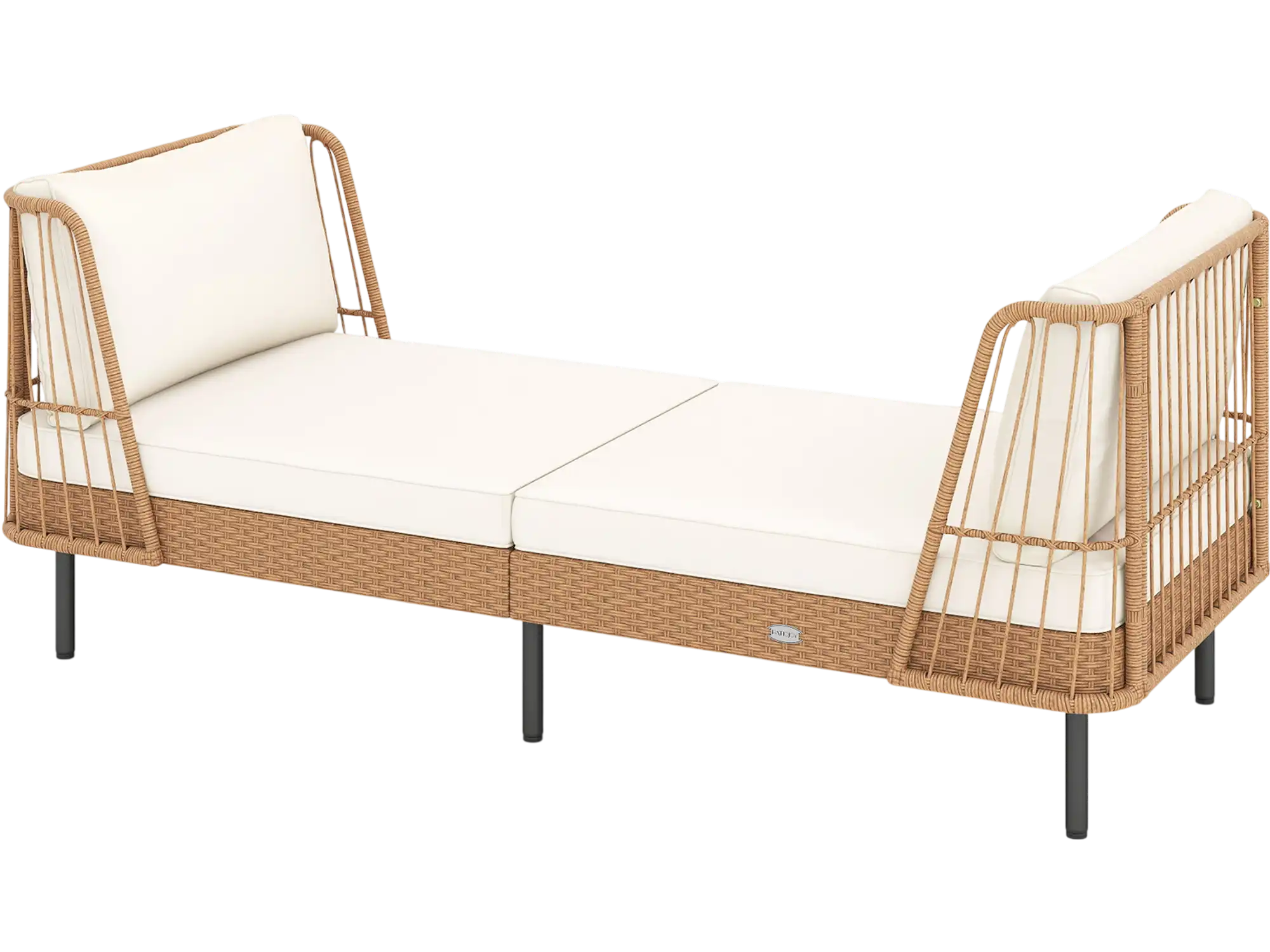 Costway Patio Wicker Outdoor Daybed Loveseat Sofa w/ Cushions 98699635 New