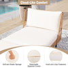 Close-up of the white cushion on the Patio Wicker Daybed, featuring removable zippered covers for easy cleaning.