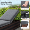 Long cushion for patio wicker lounge chair, featuring soft filling, zippered cover, and snug design for outdoor comfort.
