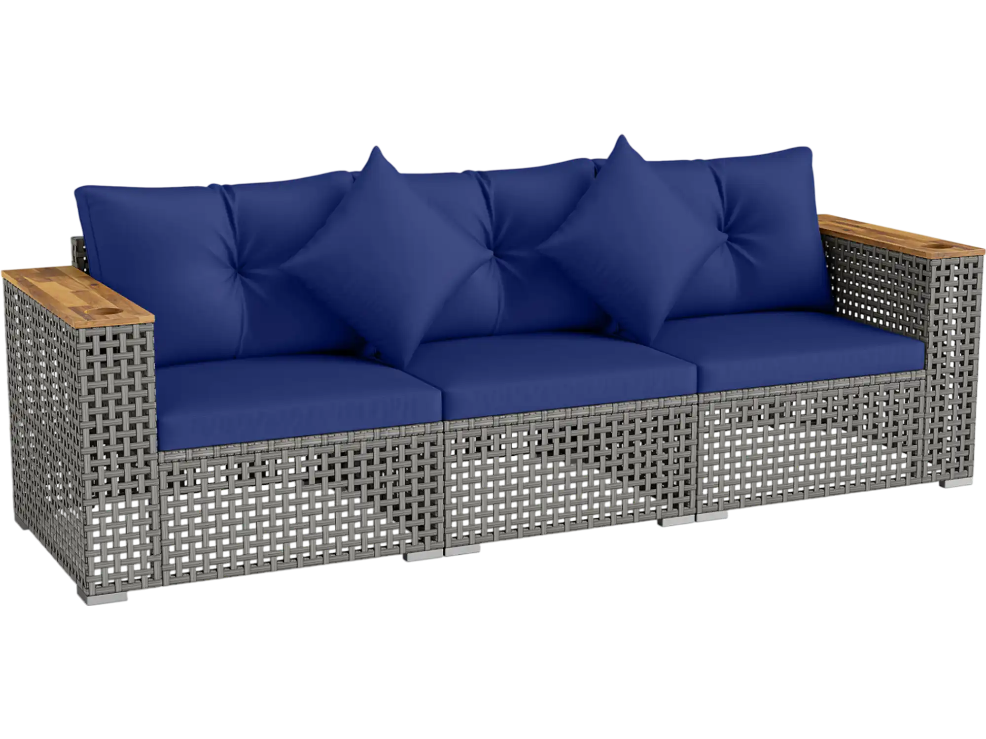 Costway Patio Wicker Sectional Sofa Set Garden Outdoor 56105048 New