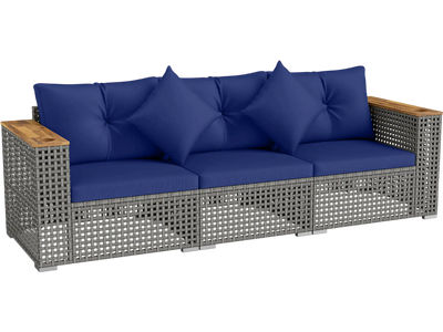 Costway Patio Wicker Sectional Sofa Set Garden Outdoor 56105048 New