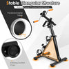 Pedal exerciser with adjustable resistance, sturdy metal frame, and strong suction cups for arm and leg workouts.