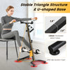 Pedal exerciser with adjustable handgrip, featuring a stable triangular structure and non-slip foot pads for seniors.