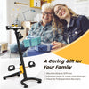 Pedal exerciser with adjustable handgrip in yellow, designed for seniors, featuring 4 exercise modes and foldable.