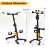 Adjustable pedal exerciser with handgrip, featuring 9 height levels and foldable design for seniors' workouts.