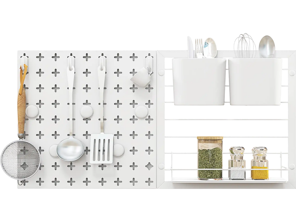 Pegboard Combination Kit Combination Wall Organizer with Magnets and Hooks