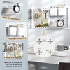 Wide storage rack with hooks and magnets, perfect for organizing kitchenware and stationery in a personalized layout.
