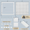 Pegboard Combination Kit with 12"x12" panels, hooks, and magnets for personalized storage in kitchens or offices.
