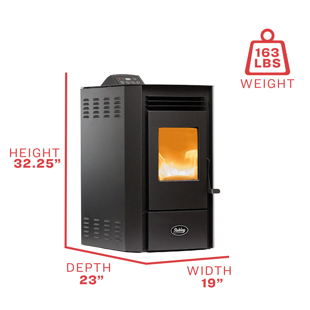 Ashley Hearth AP5613-W Pellet Stove 1,300 sq. ft. 50 lb Hopper with App Remote Operation New