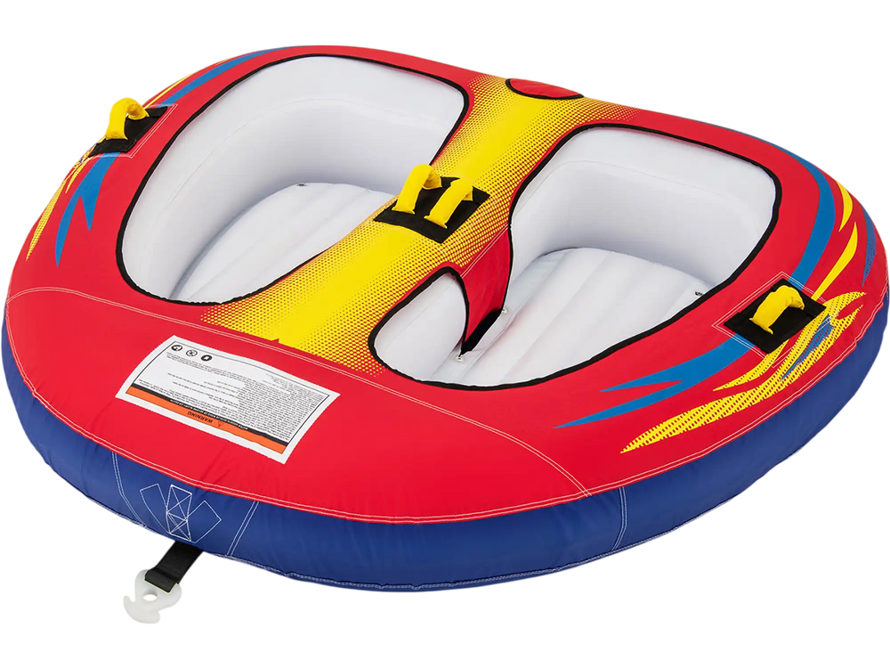 1 or 2 Person Inflatable Towable Tube for Boating with Drainage