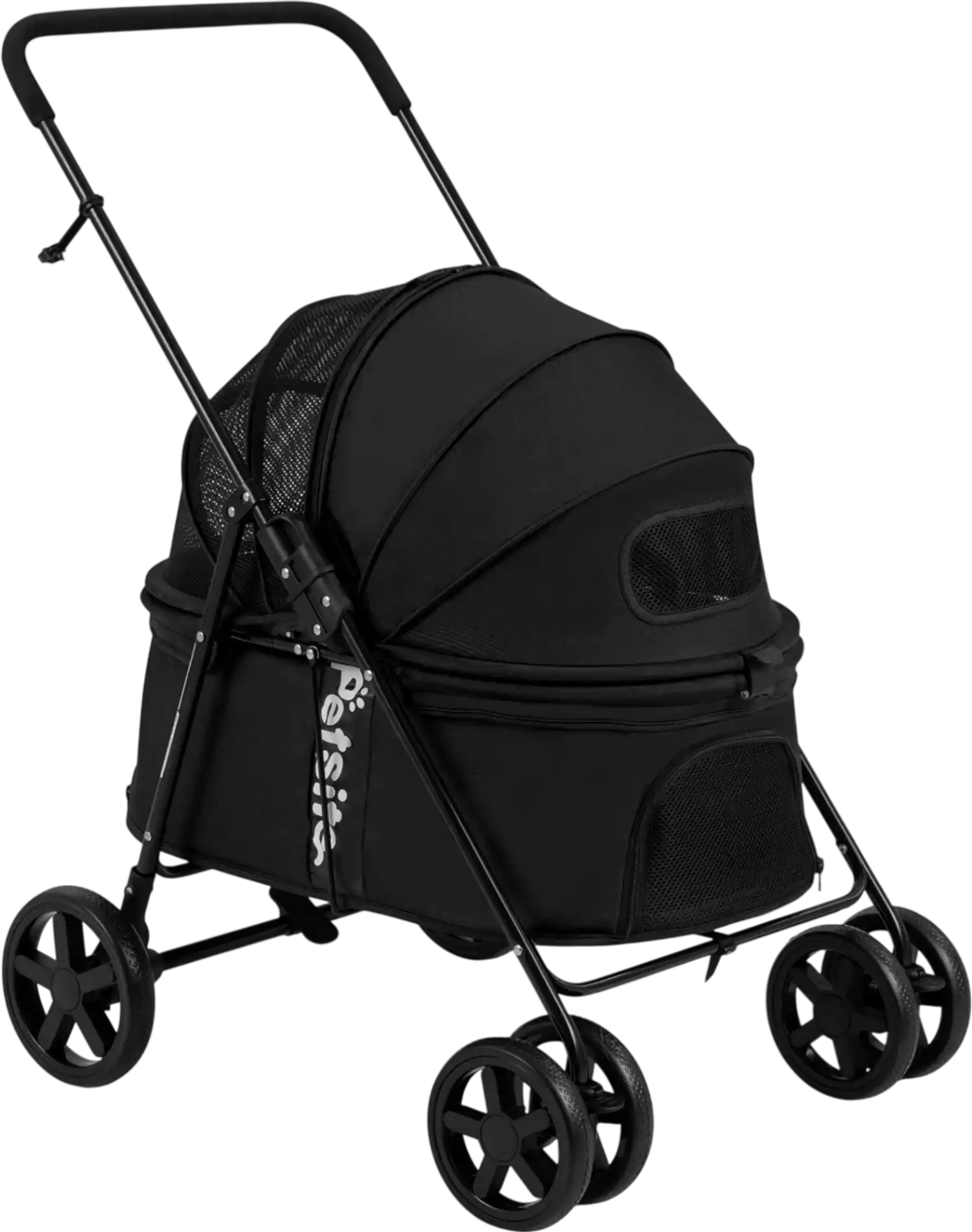 Costway Foldable Pet Stroller for Small Medium Dogs w/ Canopy Rear Brake 81354186 New