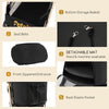 Close-up of the detachable mat for the 3-in-1 black pet stroller, hand and machine washable for easy cleaning.