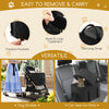 3-in-1 black pet stroller with removable car seat, adjustable canopy, and breathable mesh window for versatile use.