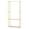 Pine wood clothes rack with 2-tier open storage shelf in gray, perfect for organized hanging and rustic charm in any.
