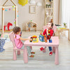 3 Pieces Toddler Multi Activity Play Dining Study Kids Table and Chair Set-Pink - Gallery View 1 of 10