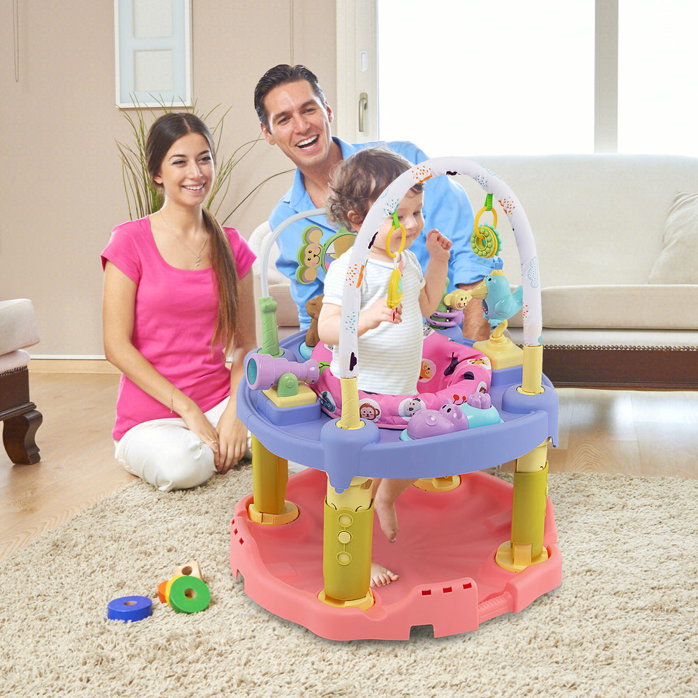 3-in-1 Baby Activity Center with 3-position for 0-24 Months-Pink - Gallery View 1 of 10