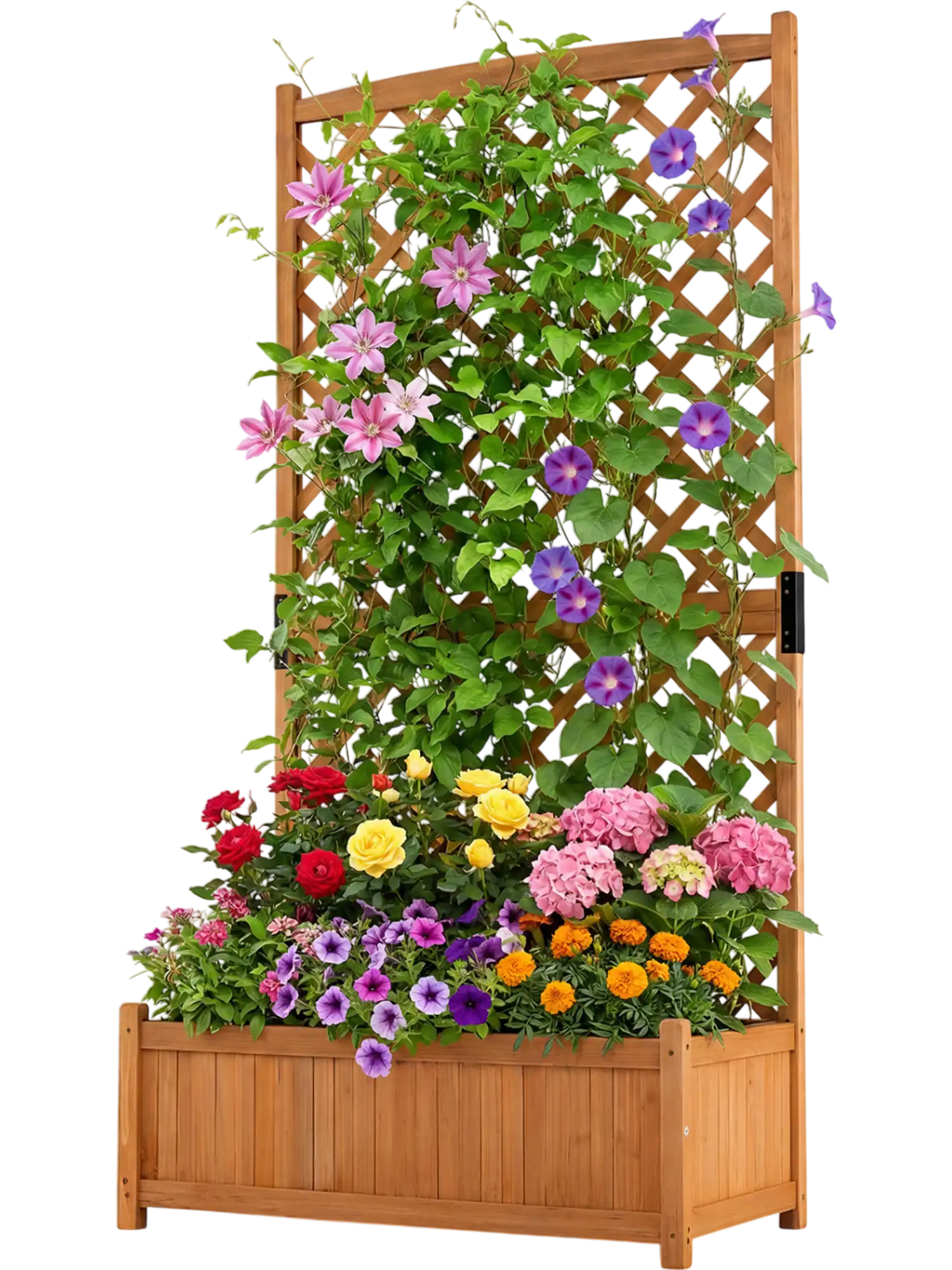 Costway Raised Garden Bed Planter with Trellis 39817526 New