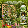Versatile lattice trellis with planter box for climbing plants, crafted from durable fir wood, ideal for garden decor.